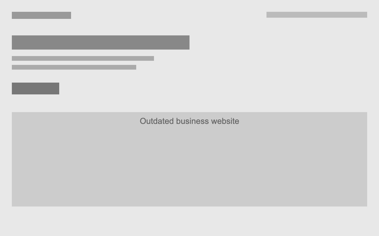 An outdated business website